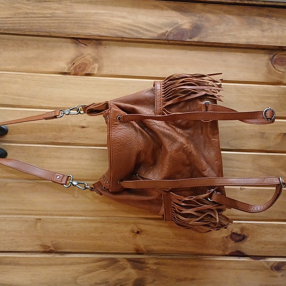 The Sak Leather Fringed Backpack - Brown - Picture 4 of 9